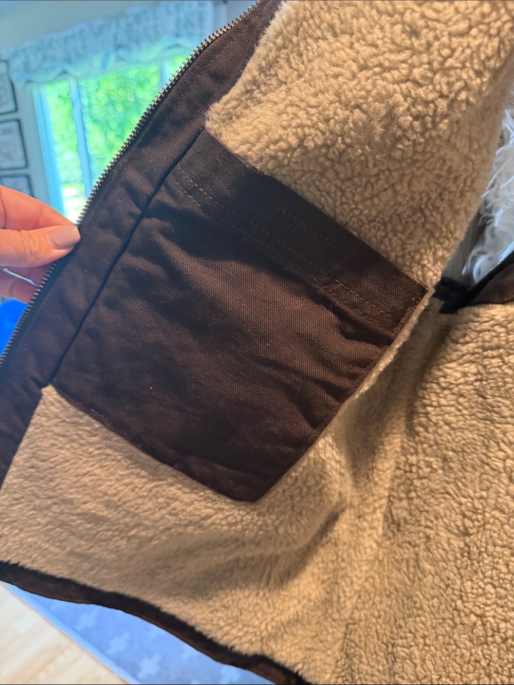 Carhartt Dark Brown Canvas Sherpa Vest women’s xl - Picture 6 of 7
